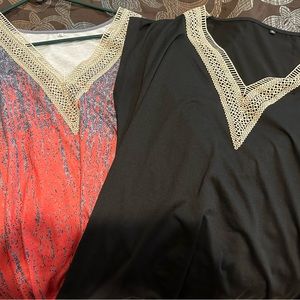 Two shirts with knit design